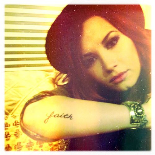 Demi Lovato Faith Tattoo 14 12 2011 She's developed a recent penchant 